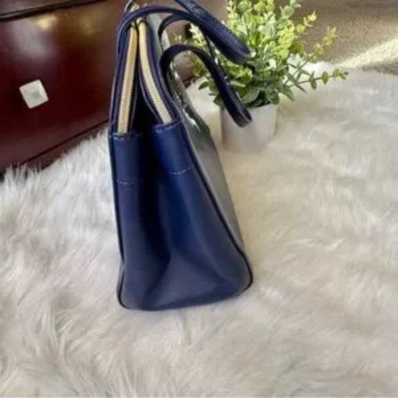 Reaction Kenneth Cole Arbol Dome Navy Blue Structured Satchel Handbag - Picture 12 of 16